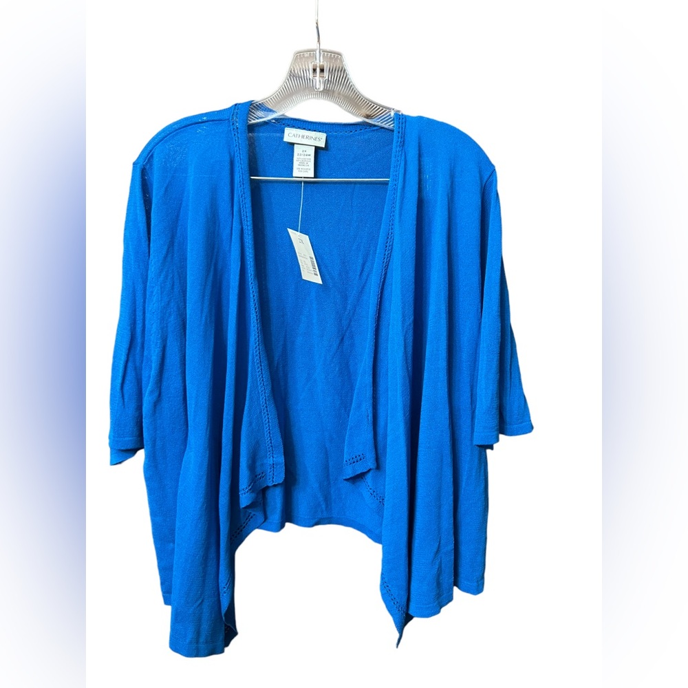 Catherines Royal blue cascade sweater topper 2X 22/24W
